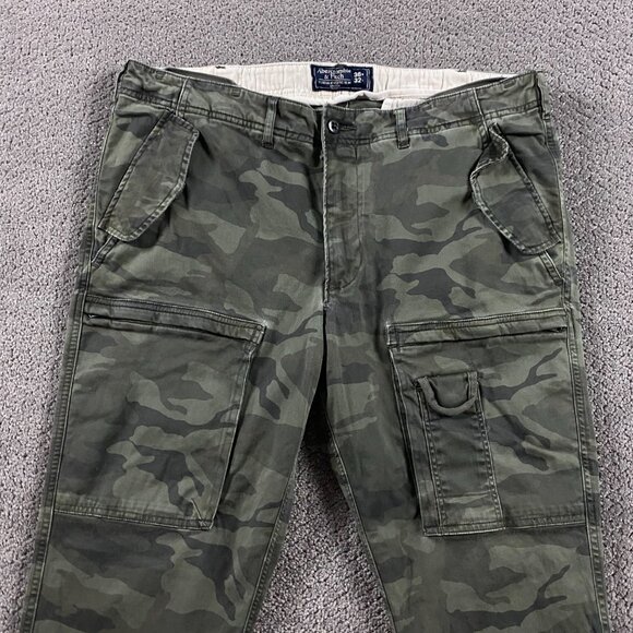 Abercrombie & Fitch Camo Cargo Pants Men's 36 x 32 Rustin Athletic Slim Military - Picture 2 of 14